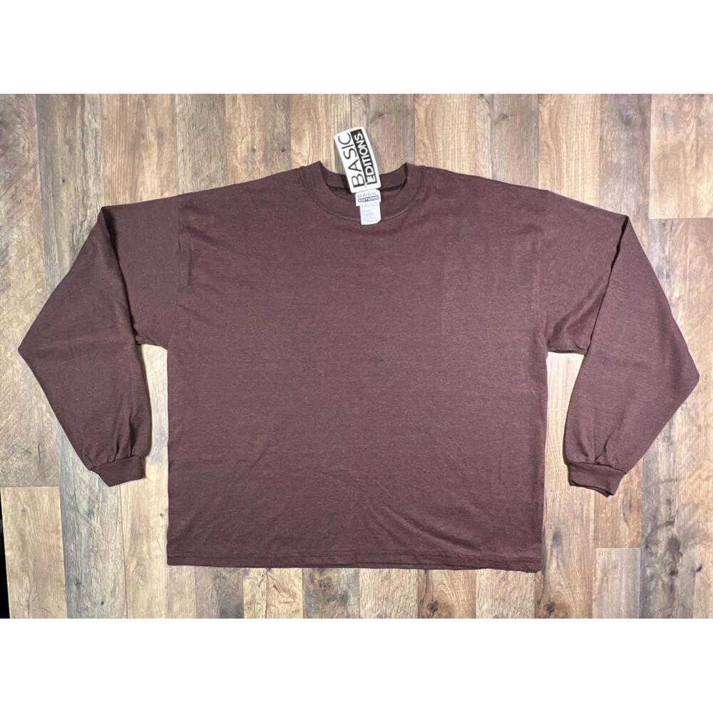 NEW Vintage 90s Y2K Kmart Basic Editions Long Sleeve Tee T shirt Large NWT USA .